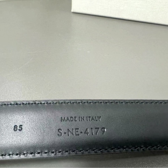 Authentic Celine Ladies Triomphe Black Gold 85 Belt - Picture 2 of 5